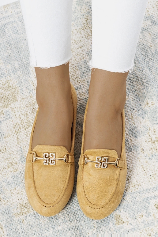 Beigefarbene Mokassins mit...