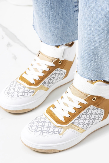 Weiße High-Top-Sneakers...