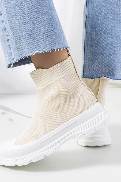 Beige High-Top-Sneakers von Miki‘s