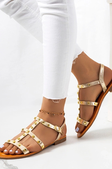 Goldene metallene Sandalen,... 2