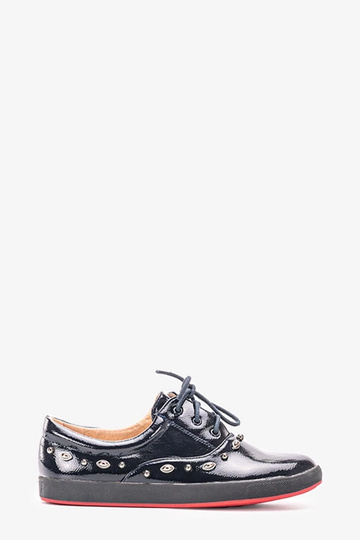 Mikaela Marineblaue Kinder-Sneaker aus Lackleder