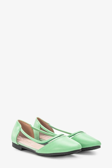 Grüne halbtransparente Juva-Ballerinas 2