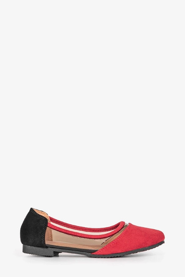 Kortes rote Wildleder-Ballerinas für Kinder