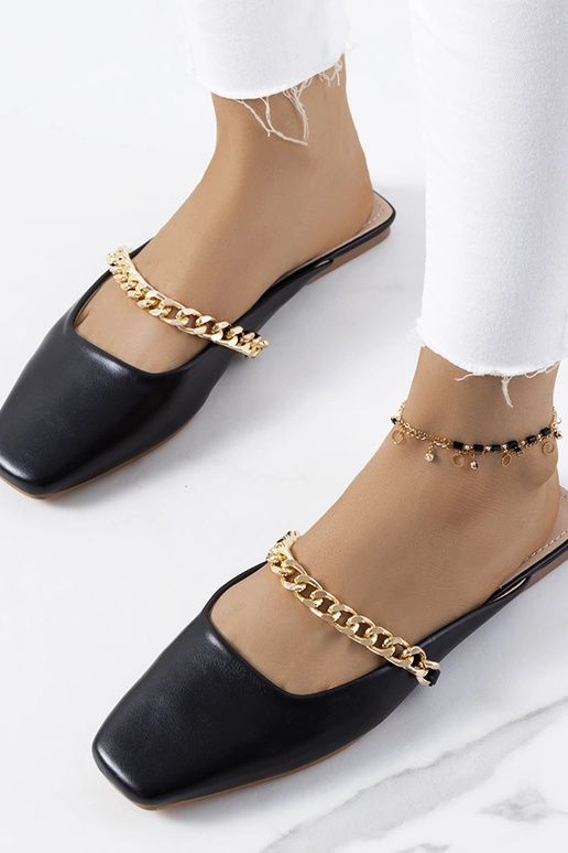 Schwarze elegante Pantoletten, „Baras"