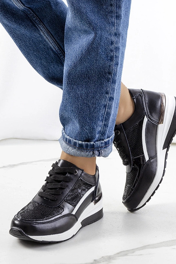 Schwarze Veloso-Leder-Sneakers