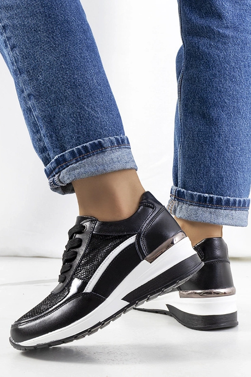 Schwarze Veloso-Leder-Sneakers