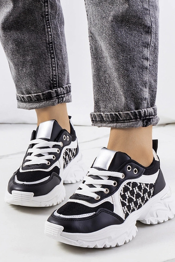 Schwarz-weiße Florival Damen-Sneaker