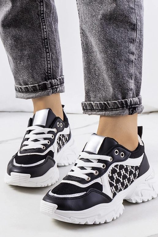 Schwarz-weiße Florival Damen-Sneaker