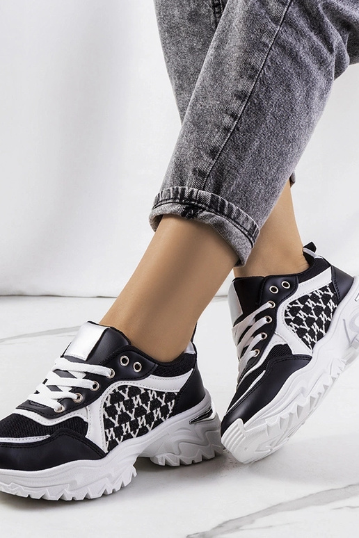 Schwarz-weiße Florival Damen-Sneaker