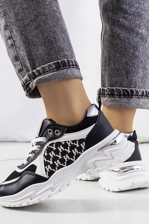 Schwarz-weiße Florival Damen-Sneaker