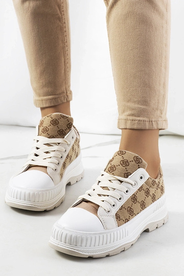 Beige Meliko Plateau-Sneakers
