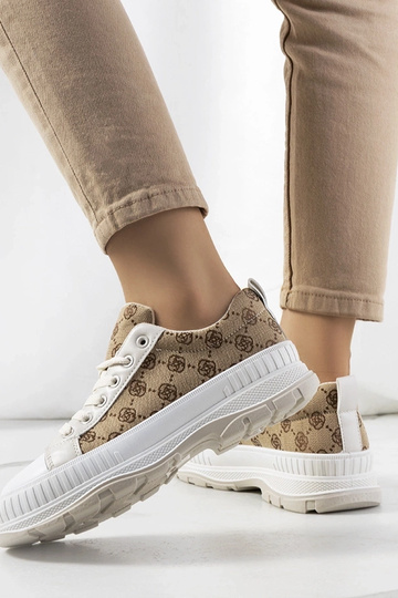 Beige Meliko Plateau-Sneakers 2