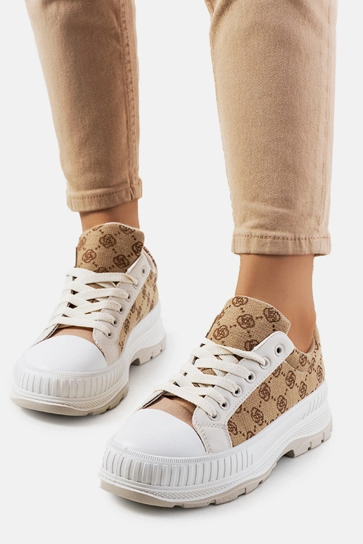 Beige Meliko Plateau-Sneakers