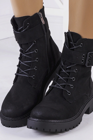 Schwarze Tarrin Schnürstiefeletten für Damen