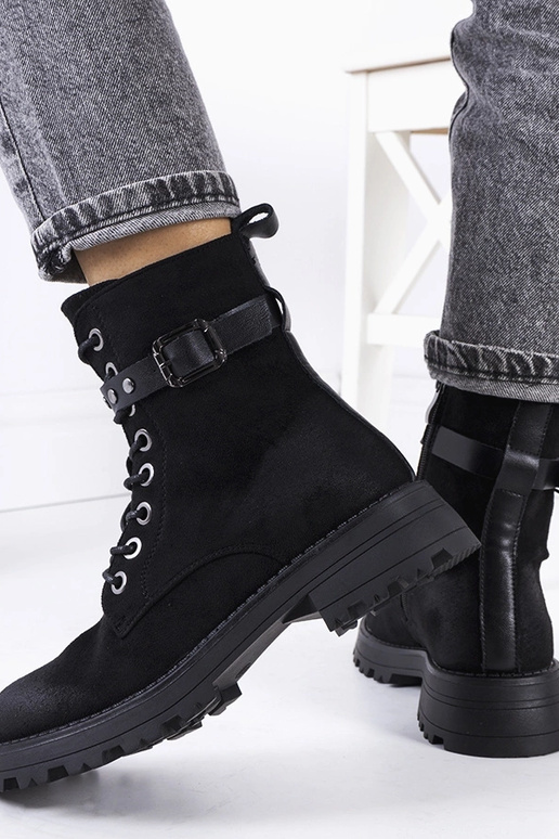 Schwarze Damen-Schnürstiefeletten...