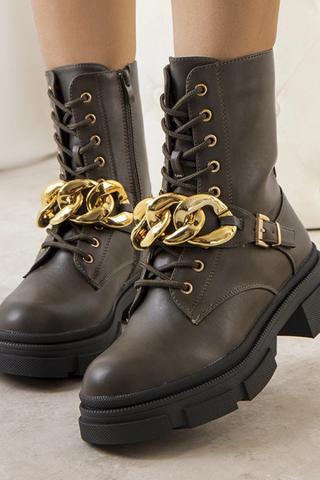 Grüne Wanderstiefel „Iversen“ mit Kette