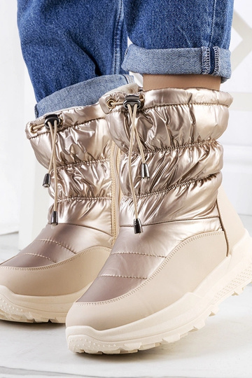 Goldene Winterstiefel mit Reißverschluss, „Houle"