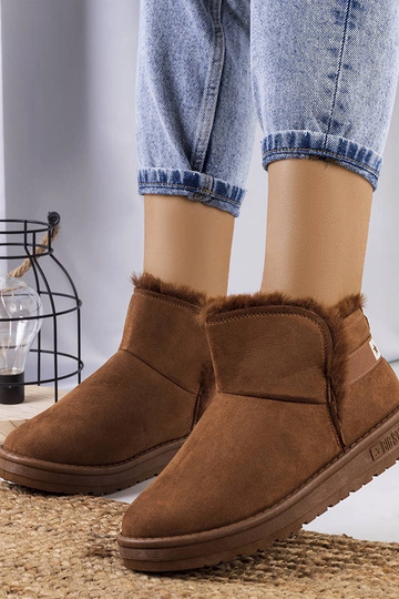 Braune Schneestiefel mit...