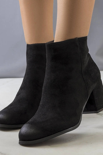 Schwarze Stiefeletten mit Absatz Silas 2