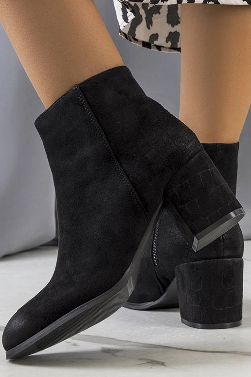 Schwarze Stiefeletten mit Absatz Silas