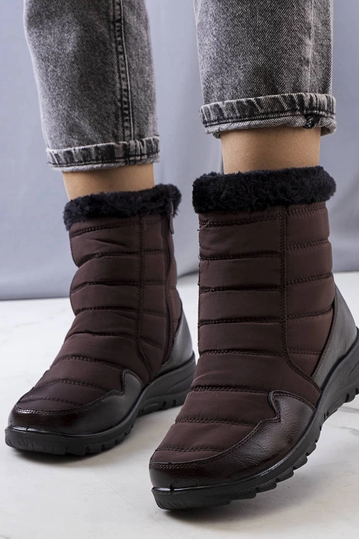 Braune gesteppten Winterstiefel, „Beau"
