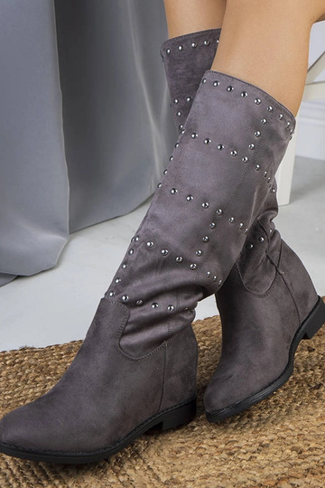 Graue Plateaustiefel,... 2