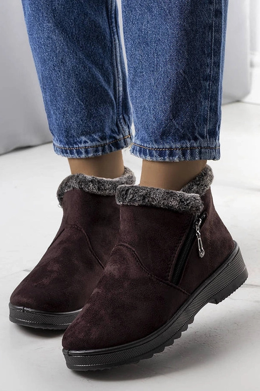 Braune isolierte Schneestiefel mit...