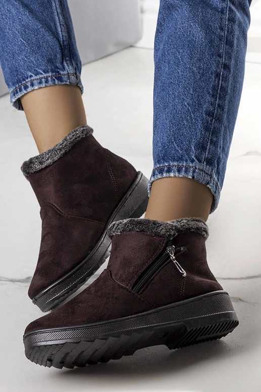 Braune isolierte Schneestiefel mit...