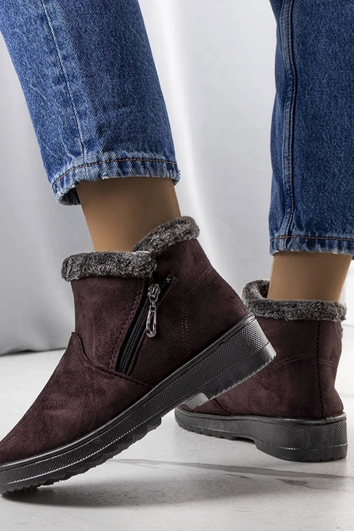 Braune isolierte Schneestiefel mit...