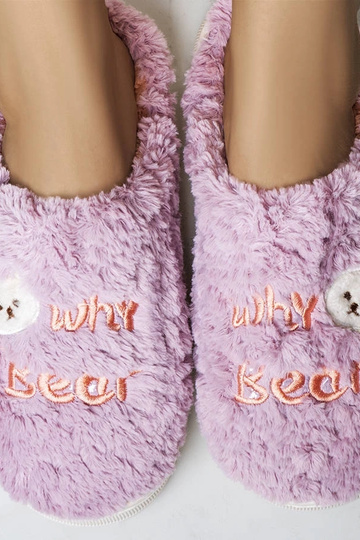 Lila weiche Hausschuhe Why Bear 2