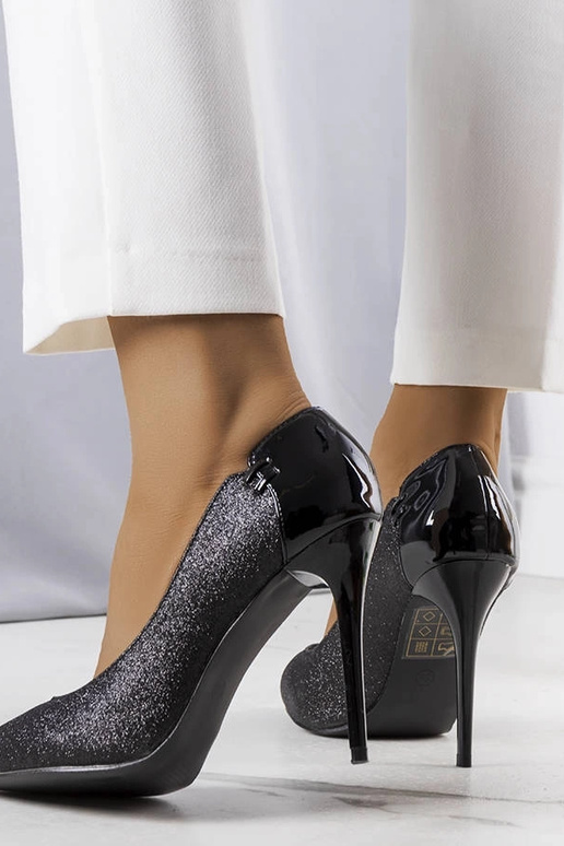 Schwarze Glitzerpumps Naina