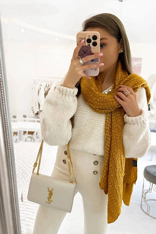 Khalil – Gelber Schal mit Punkten