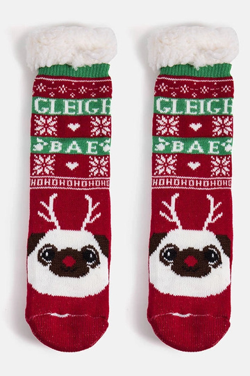 Rote warme Socken mit...
