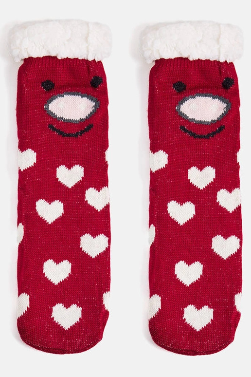Rote Socken mit Schaffell Lotis Rote Socken mit Schaffell Lotis