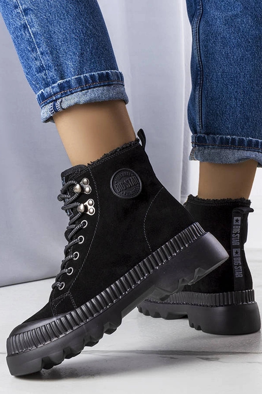 Schwarze isolierte Stiefeletten Big...