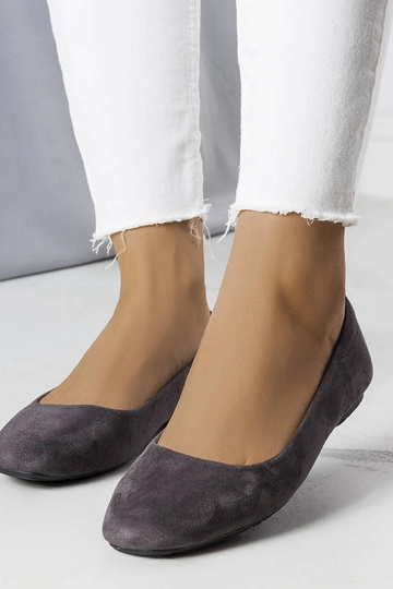 Jules Graue Ballerinas aus Öko-Wildleder