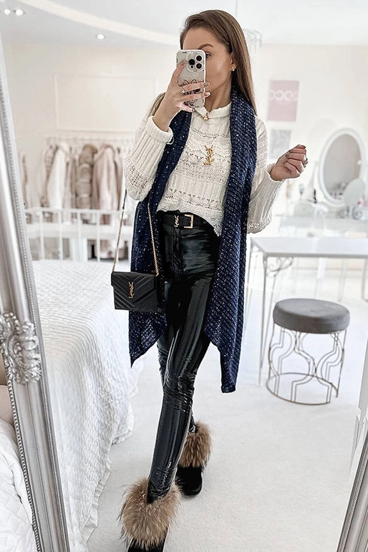 Khalil – marineblauer Schal mit Punkten Khalil – marineblauer Schal mit Punkten