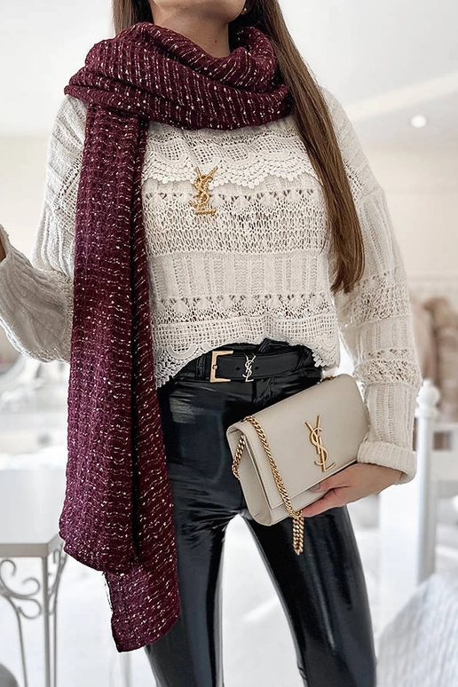 Khalil – Burgunderroter Schal mit... Khalil – Burgunderroter Schal mit...