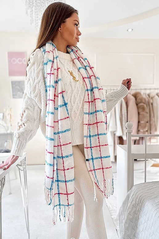 Rachael Weißer karierter Schal Rachael Weißer karierter Schal