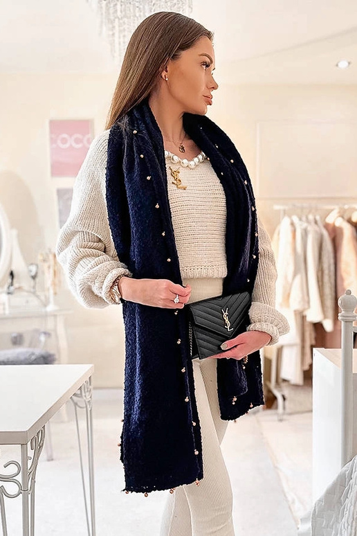 Marineblaues Tuch mit goldenen Perlen... Marineblaues Tuch mit goldenen Perlen...