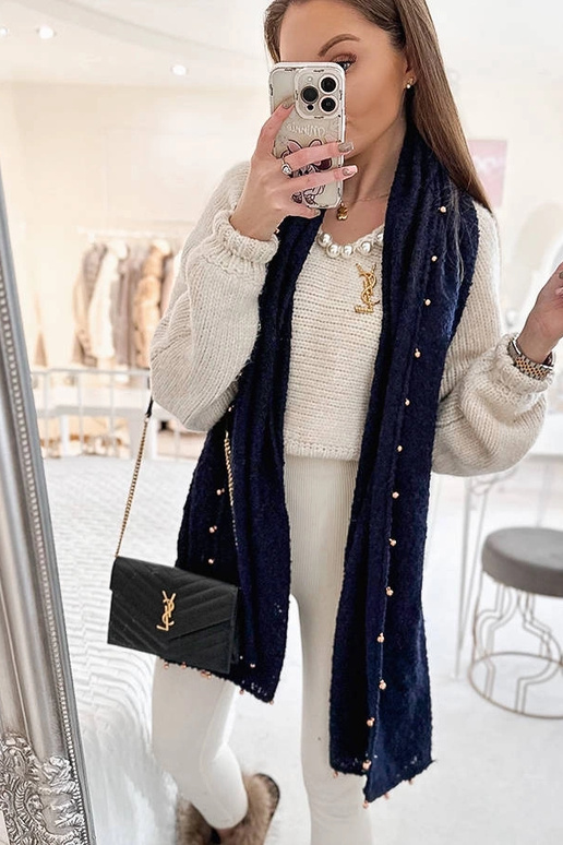 Marineblaues Tuch mit goldenen Perlen... Marineblaues Tuch mit goldenen Perlen...