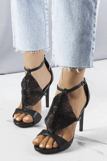 Schwarze elegante High Heel Sandalen Caleb