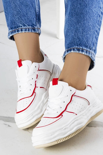 Weiße Sneakers mit roten Einsätzen Nettie 2
