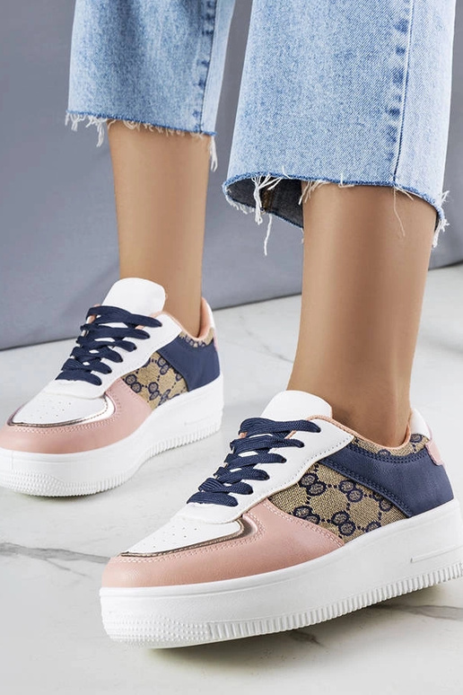 Rosa und marineblaue Damen-Sneakers...
