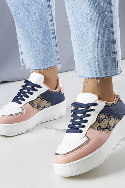 Rosa und marineblaue Damen-Sneakers...