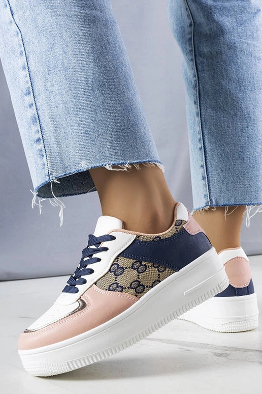 Rosa und marineblaue Damen-Sneakers...