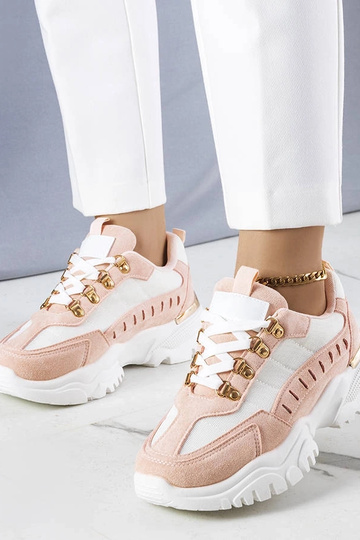 Mindys weiße und rosa Turnschuhe