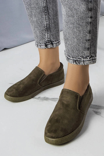 Grüne Kunstvelours-Sneaker...