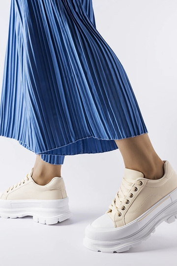 Beige Sneakers mit hohem... 2