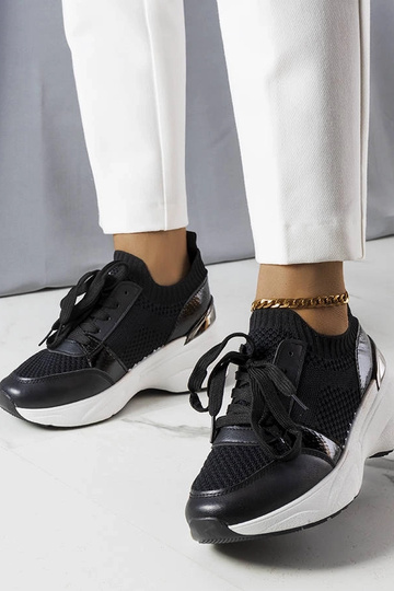 Schwarze Sportschuhe mit Plateau, „Ann" 2
